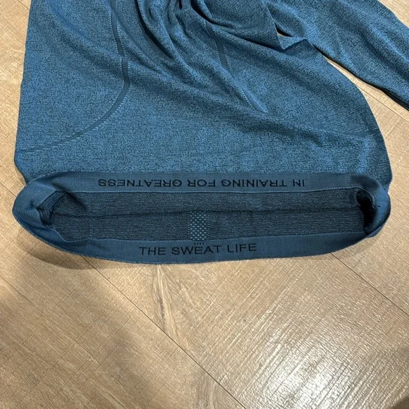 Lululemon Swiftly Tech Long Sleeve Crew Black / Desert Teal Size 10 - Picture 12 of 14